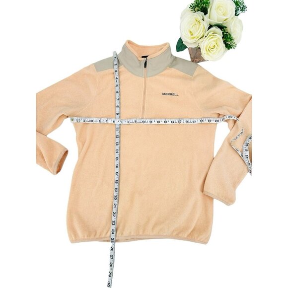 Merrell Womens Terrain Fleece 1/4 Zip Fleece Pullover Size Small Top Peach Gray - Picture 5 of 16
